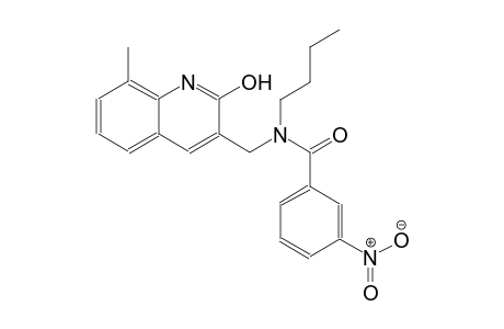 N-butyl-N-[(2-hydroxy-8-methyl-3-quinolinyl)methyl]-3-nitrobenzamide