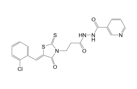 3-[(5Z)-5-(2-chlorobenzylidene)-4-oxo-2-thioxo-1,3-thiazolidin-3-yl]-N'-(3-pyridinylcarbonyl)propanohydrazide