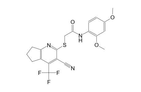2-{[3-cyano-4-(trifluoromethyl)-6,7-dihydro-5H-cyclopenta[b]pyridin-2-yl]sulfanyl}-N-(2,4-dimethoxyphenyl)acetamide