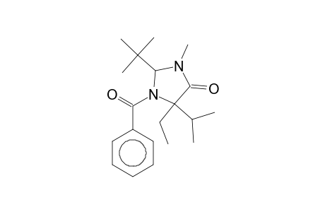 1-Benzoyl-2-tert-butyl-5-ethyl-5-isopropyl-3-methyl-4-imidazolidinone