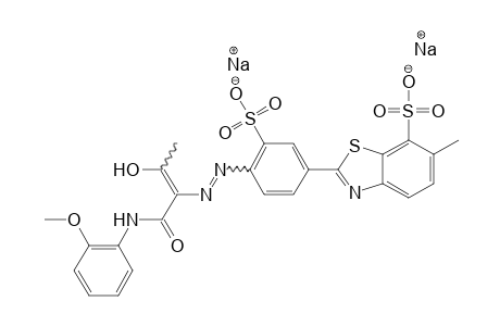 7-Benzothiazolesulfonic acid, 2-[4-[[1-[[(2-methoxyphenyl)amino]carbonyl]-2-oxopropyl]azo]-3-sulfophenyl]-6-methyl-,disodium salt