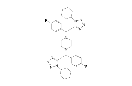 1,4-Bis((1-cyclohexyl-1H-tetrazol-5-yl)(4-fluorophenyl)methyl) piperazine