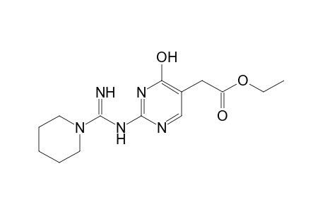 4-hydroxy-2-[(1-piperidinoformimidoyl)amino]-5-pyrimidineacetic acid, ethyl ester