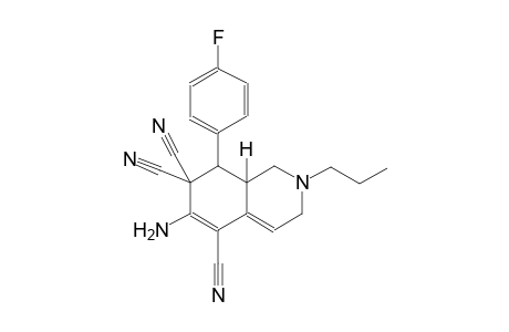 5,7,7(1H)-isoquinolinetricarbonitrile, 6-amino-8-(4-fluorophenyl)-2,3,8,8a-tetrahydro-2-propyl-, (8S,8aR)-