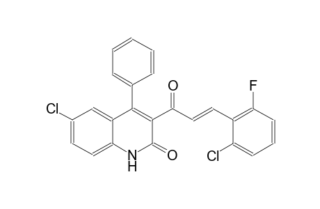 6-chloro-3-[(2E)-3-(2-chloro-6-fluorophenyl)-2-propenoyl]-4-phenyl-2(1H)-quinolinone