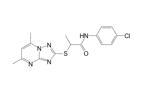 N-(4-chlorophenyl)-2-(5,7-dimethyl-[1,2,4]triazolo[1,5-a]pyrimidin-2-ylthio)propanamide