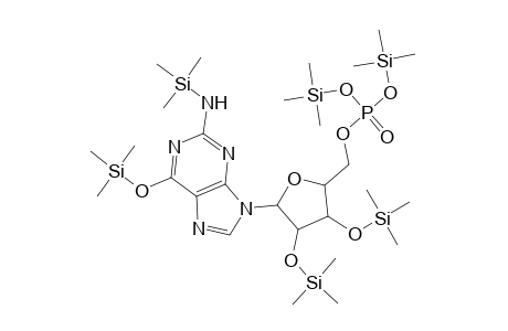 9H-Purine, 9-[2,3-bis-O-(trimethylsilyl)-.beta.-D-ribofuranosyl]-6-(trimethylsiloxy)-2-[(trimethylsilyl)amino]-, 5'-[bis(trimethylsilyl)phospate]