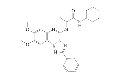 N-cyclohexyl-2-[(8,9-dimethoxy-2-phenyl[1,2,4]triazolo[1,5-c]quinazolin-5-yl)sulfanyl]butanamide