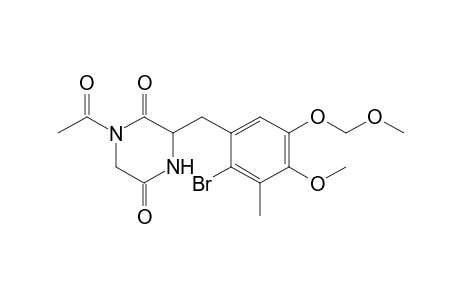 1-Acetyl-3-[2-bromo-4-methoxy-5-(methoxymethoxy)-3-methyl-benzyl]piperazine-2,5-quinone