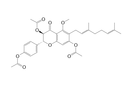 acetic acid [4-[(2R,3R)-3,7-diacetoxy-6-[(2E)-3,7-dimethylocta-2,6-dienyl]-4-keto-5-methoxy-chroman-2-yl]phenyl] ester
