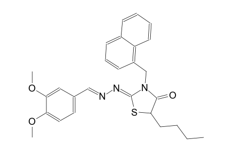 3,4-dimethoxybenzaldehyde [(2Z)-5-butyl-3-(1-naphthylmethyl)-4-oxo-1,3-thiazolidin-2-ylidene]hydrazone