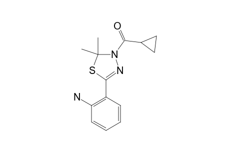 3-CYCLOPROPYLCARBONYL-5-(2-AMINOPHENYL)-2,2-DIMETHYL-2,3-DIHYDRO-1,3,4-THIADIAZOLE