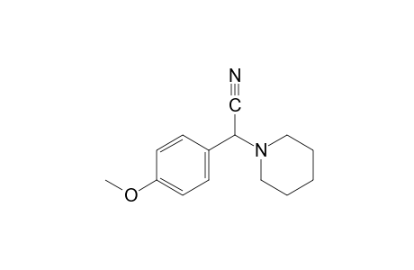 alpha-(p-methoxyphenyl)-1-piperidineacetonitrile