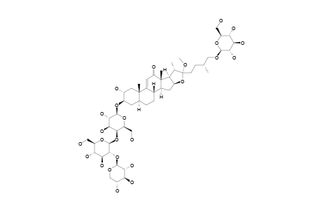 #12;(25R)-26-[(BETA-D-GLUCOPYARNOSYL)-OXY]-2-ALPHA-HYDROXY-22-ALPHA-METHOXY-3-[(O-BETA-D-XYLOPYARNOSYL-(1->2)-O-BETA-D-GLUCOPYARNOSYL-(1->4)-BETA-D-GALACTOPYRA