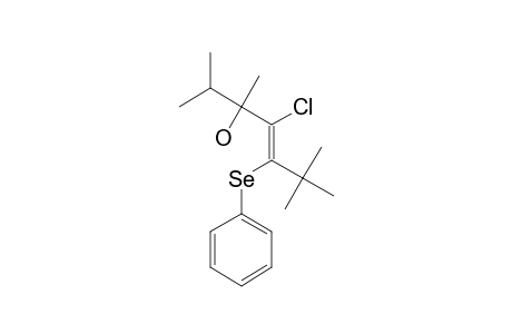 E-2,3,6,6-TETRAMETHYL-4-CHLORO-5-PHENYLSELENO-4-HEPTEN-3-OL