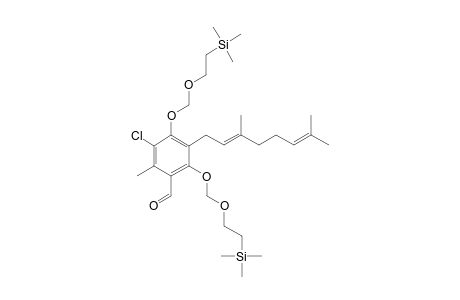 3-chloranyl-5-[(2E)-3,7-dimethylocta-2,6-dienyl]-2-methyl-4,6-bis(2-trimethylsilylethoxymethoxy)benzaldehyde