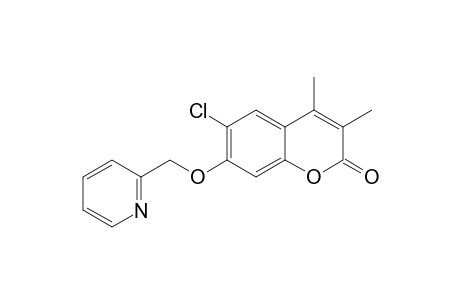 2H-1-Benzopyran-2-one, 6-chloro-3,4-dimethyl-7-(2-pyridinylmethoxy)-