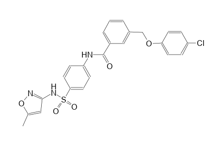3-[(4-chlorophenoxy)methyl]-N-(4-{[(5-methyl-3-isoxazolyl)amino]sulfonyl}phenyl)benzamide