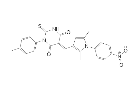 (5E)-5-{[2,5-dimethyl-1-(4-nitrophenyl)-1H-pyrrol-3-yl]methylene}-1-(4-methylphenyl)-2-thioxodihydro-4,6(1H,5H)-pyrimidinedione