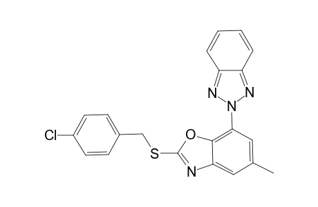 1,3-Benzoxazole, 7-(2H-1,2,3-benzotriazol-2-yl)-2-[[(4-chlorophenyl)methyl]thio]-5-methyl-