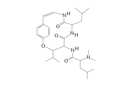2-dimethylamino-N-[(10Z)-7-isobutyl-3-isopropyl-5,8-diketo-2-oxa-6,9-diazabicyclo[10.2.2]hexadeca-1(15),10,12(16),13-tetraen-4-yl]-4-methyl-valeramide