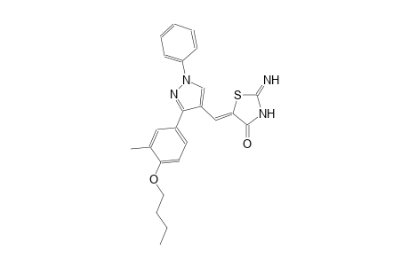 (5Z)-5-{[3-(4-butoxy-3-methylphenyl)-1-phenyl-1H-pyrazol-4-yl]methylene}-2-imino-1,3-thiazolidin-4-one