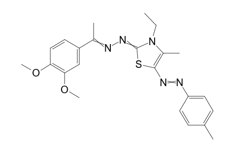 1-(1-(3,4-Dimethoxyphenyl)ethylidine)-2-(3-ethyl-4-methyl-5-(4-methylphenylazo)-thiazole-2-ylidene)hydrazine