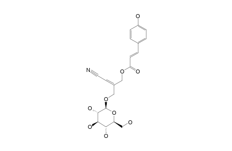 SUTHERLANDIN-5-TRANS-PARA-COUMARATE;4-(BETA-D-GLUCOPYRANOSYLOXY)-3-(4-HYDROXYCINNAMOYLOXYMETHYL)-2-E-BUTENENITRILE