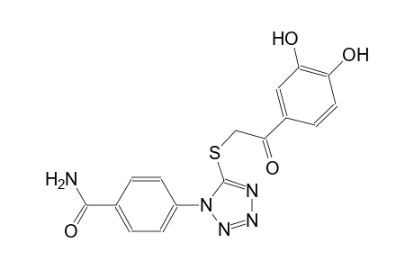 4-(5-{[2-(3,4-dihydroxyphenyl)-2-oxoethyl]sulfanyl}-1H-tetraazol-1-yl)benzamide