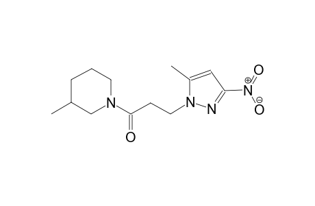 3-methyl-1-[3-(5-methyl-3-nitro-1H-pyrazol-1-yl)propanoyl]piperidine