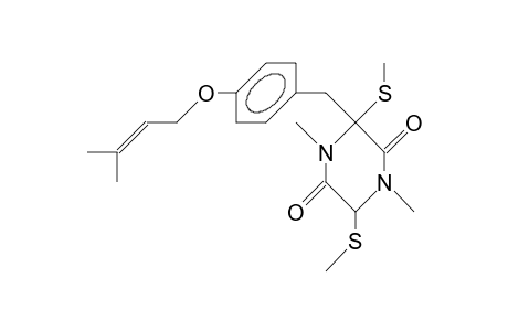 1,4-Dimethyl-3-(4'.gamma.,.gamma.-[dimethyl-allyloxy-phenyl]-methyl)-3,6-bis(methylthio)-piperazine-2,5-dione