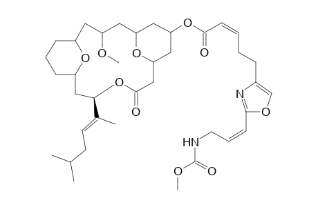 3-Methoxy-18-methyl-13-[(E)-4'-methylpent-1'-enyl]-11-oxo-12,19,20-trioxatricylo[13.3.1.1(5,9)]icos-7-yl (Z)-5-{2'-[3"-[(methoxycarbonyl)amino]prop-1"-enyl]oxazol-4'-yl}pent-2-enoate