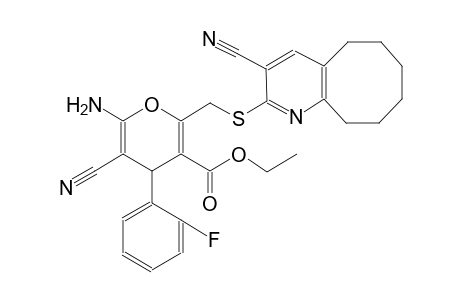 4H-pyran-3-carboxylic acid, 6-amino-5-cyano-2-[[(3-cyano-5,6,7,8,9,10-hexahydrocycloocta[b]pyridin-2-yl)thio]methyl]-4-(2-fluorophenyl)-, ethyl ester