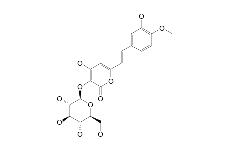 4'-O-METHYLEQUISETUMPYRONE;3,4-HYDROXY-6-(3'-HYDROXY-4'-METHOXY-E-STYRYL)-2-PYRON-3-O-BETA-D-GLUCOPYRANOSIDE