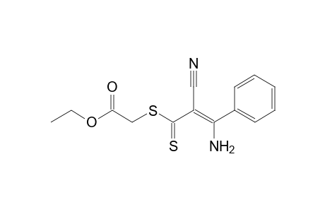 Ethyl 2-(3-amino-2-cyano-3-phenyl-1=thioxopropenylthio)acetate