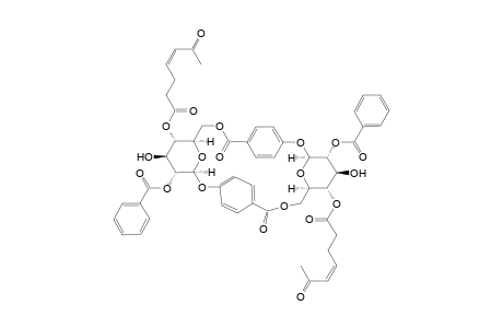 4-{{O-2-O-Benzoyl-4-O-[(4Z)-1,6-dioxohept-4-enyl]-1-O-(1,4-phenylenecarbonyl)-beta-D-glucopyranosyl-(1->6)-2-O-benzoyl-4-O-[(4Z)-1,6-dioxohept-4-enyl]-beta-D-glucopyranosyl}oxy}benzoic AcidInner Ester