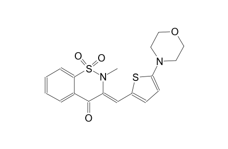 4H-1,2-benzothiazin-4-one, 2,3-dihydro-2-methyl-3-[[5-(4-morpholinyl)-2-thienyl]methylene]-, 1,1-dioxide, (3Z)-