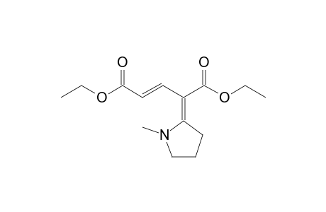 Diethyl E-4-(1-methylpyrrolidin-2-ylidene)-2-pentenedioate