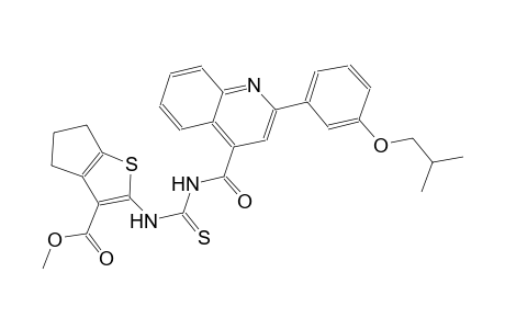 methyl 2-{[({[2-(3-isobutoxyphenyl)-4-quinolinyl]carbonyl}amino)carbothioyl]amino}-5,6-dihydro-4H-cyclopenta[b]thiophene-3-carboxylate