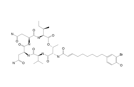 (E)-N-[(3S,6S,9S,12S,15S,16R)-6,9-bis(2-amino-2-keto-ethyl)-12-isopropyl-2,5,8,11,14-pentaketo-16-methyl-3-sec-butyl-1-oxa-4,7,10,13-tetrazacyclohexadec-15-yl]-9-(3-bromo-4-hydroxy-phenyl)non-2-enamide