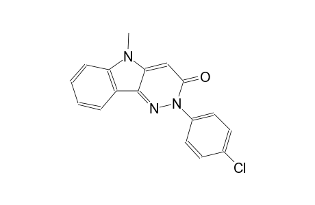 3H-pyridazino[4,3-b]indol-3-one, 2-(4-chlorophenyl)-2,5-dihydro-5-methyl-
