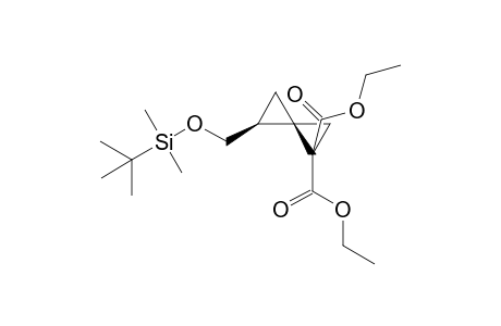 (+-)-(proximal)-4-(tert-Butyldimethylsilyloxymethyl)spiro[2.2]pentane-1,1-dicarboxylic acid diethyl ester