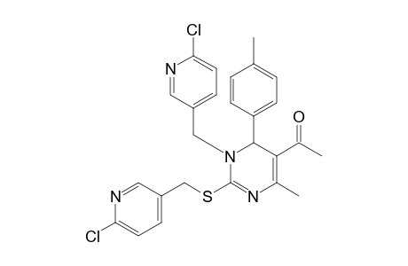 1-[1-(6-Chloro-pyridin-3-ylmethyl)-2-(6-chloro-pyridin-3-ylmethylsulfanyl)-4-methyl-6-p-tolyl-1,6-dihydro-pyrimidin-5-y-ethanone