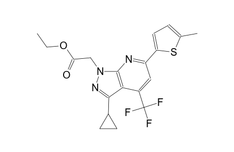 1H-pyrazolo[3,4-b]pyridine-1-acetic acid, 3-cyclopropyl-6-(5-methyl-2-thienyl)-4-(trifluoromethyl)-, ethyl ester