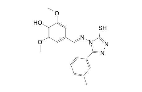 2,6-dimethoxy-4-((E)-{[3-(3-methylphenyl)-5-sulfanyl-4H-1,2,4-triazol-4-yl]imino}methyl)phenol
