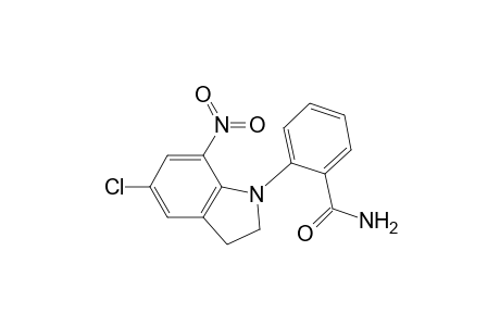 2-(5-Chloranyl-7-nitro-2,3-dihydroindol-1-yl)benzamide