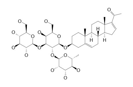 3-O-ALPHA-L-RHAMNOPYRANOSYL-(1->2)-O-[BETA-D-GLUCOPYRANOSYL-(1->3)]-BETA-D-GALACTOPYRANOSYL-PREGNA-5,16-DIEN-3-BETA-OL-20-ONE