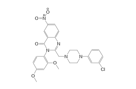 4(3H)-quinazolinone, 2-[[4-(3-chlorophenyl)-1-piperazinyl]methyl]-3-(2,4-dimethoxyphenyl)-6-nitro-