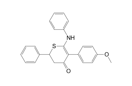 5-(4-Methoxyphenyl)-2-phenyl-6-phenylazanyl-2,3-dihydrothiopyran-4-one