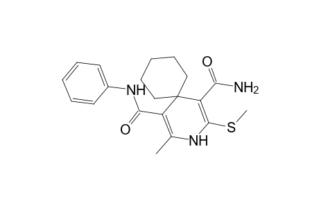 2-Methyl-4-methylsulfanyl-3-aza-spiro[5.5]undeca-1,4-diene-1,5-dicarboxylic acid 5-amide 1-phenylamide